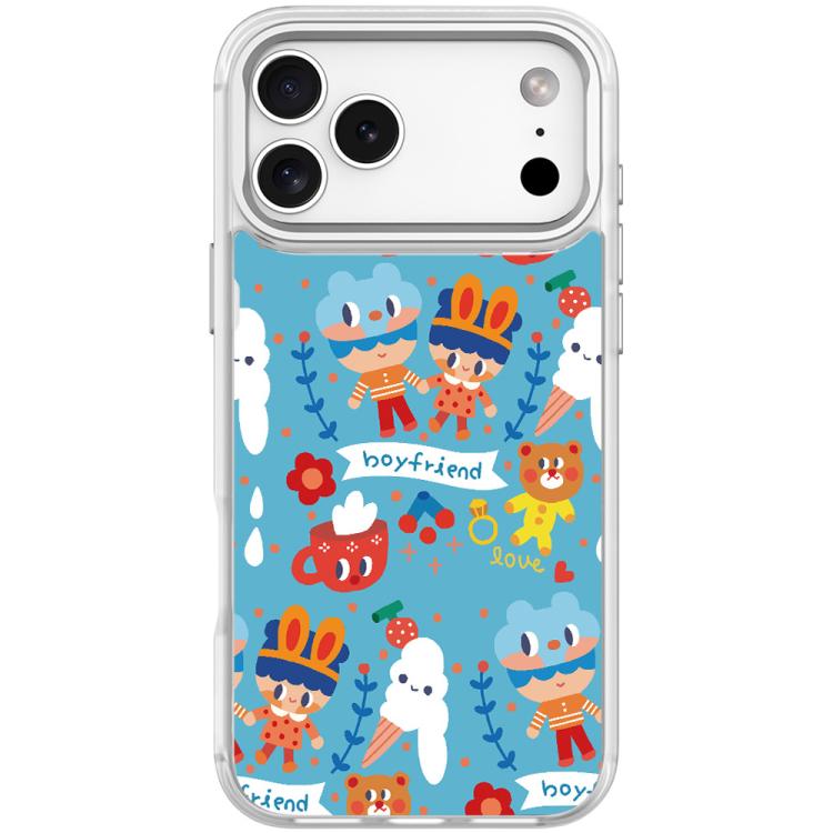 For iPhone 17 Pro Ice Cream Pattern Magnetic Phone Case(Transparent White)
