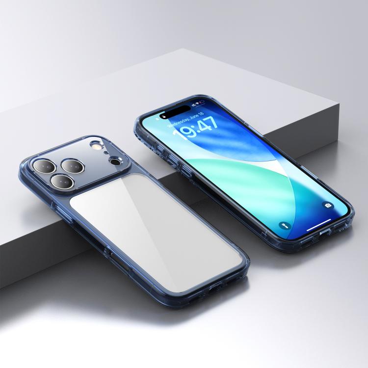For iPhone 17 Pro iPAKY Aurora Series Shockproof PC + TPU Protective Phone Case(Transparent Blue)