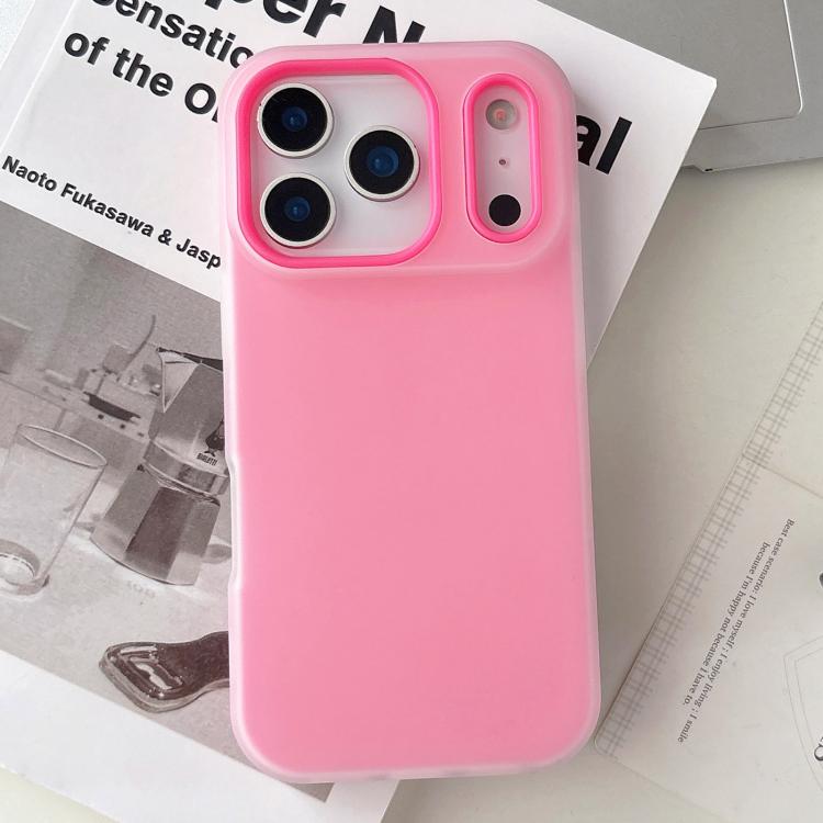 For iPhone 17 Pro Jelly Color Matte Feel PC Hybrid TPU Phone Case(Rose Red)