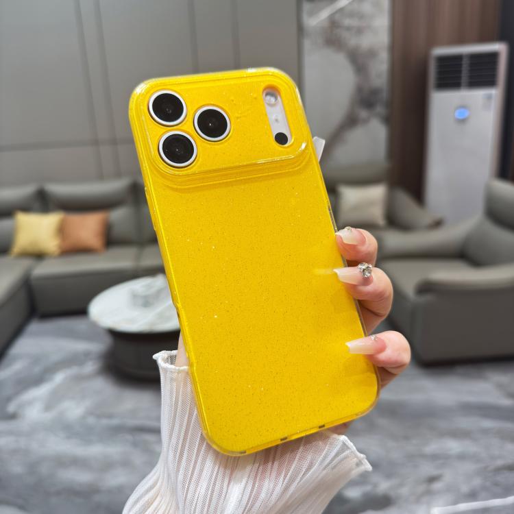 For iPhone 17 Pro Jelly Glitter Solid Color TPU Phone Case(Yellow)