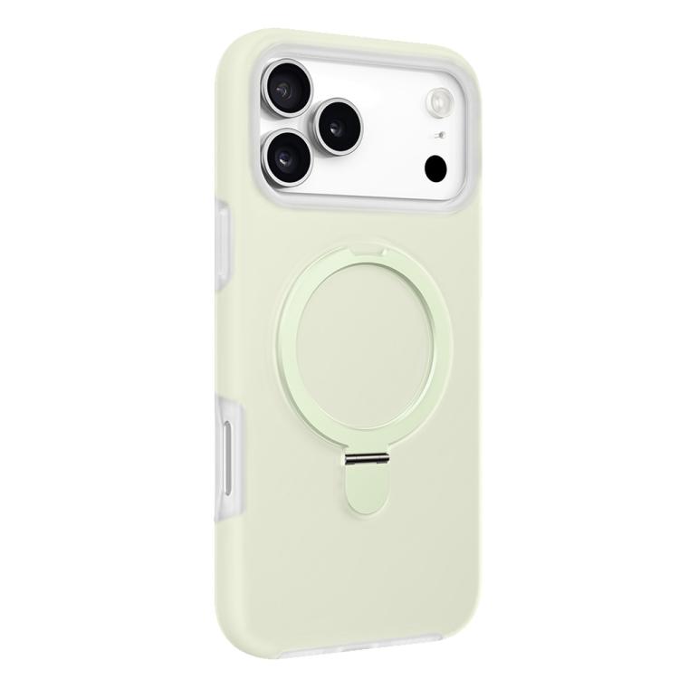 For iPhone 17 Pro Jelly Liquid Silicone MagSafe Holder Phone Case(Beige)