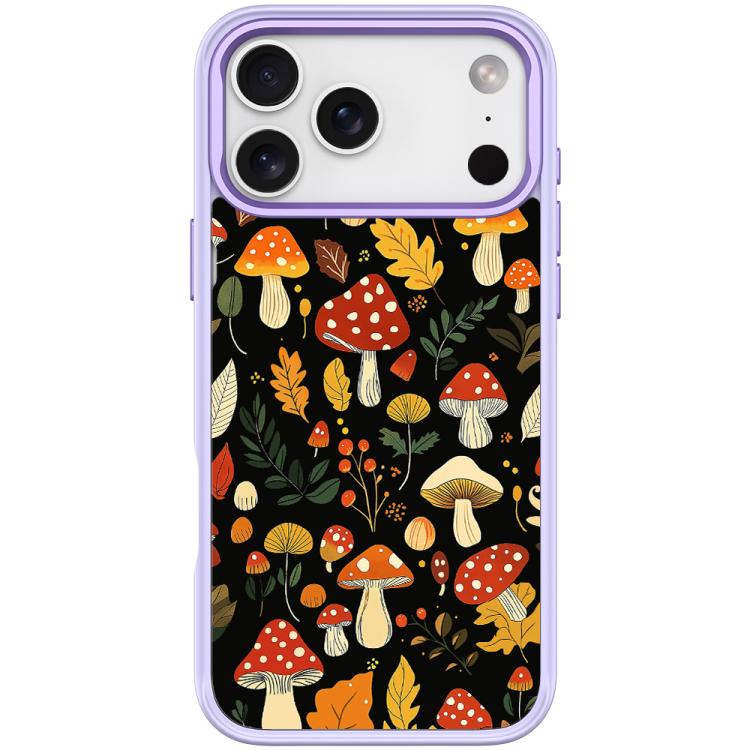 For iPhone 17 Pro Jungle Mushrooms Pattern Magnetic Phone Case(Light Purple)