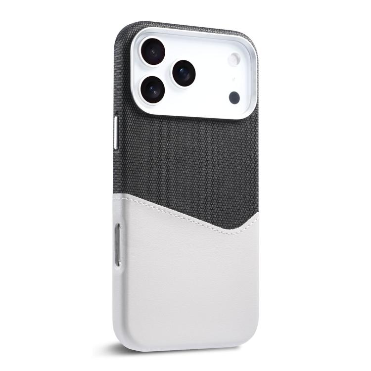 For iPhone 17 Pro Kalebol Cloth Textue Stitching Card Slot Magnetic Phone Case(Gray)
