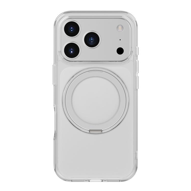 For iPhone 17 Pro Kalebol Frosted MagSafe Holder Acrylic Hybrid TPU Phone Case(Transparent)