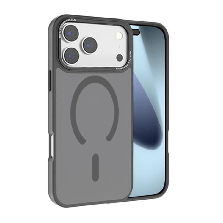 For iPhone 17 Pro Kalebol Metal Lens Frame MagSafe Frosted PC Phone Case(Grey)