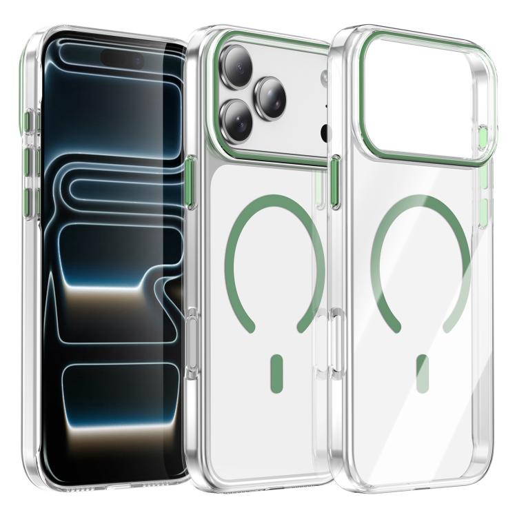 For iPhone 17 Pro Kemeng Clear PC Magnetic Phone Case(Green)