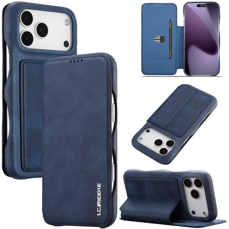 For iPhone 17 Pro LC.IMEEKE Hon Ancient Series Flip Leather Phone Case(Blue)