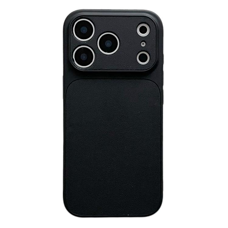 For iPhone 17 Pro Leather Textured Large Window Full Coverage Phone Case(Black)