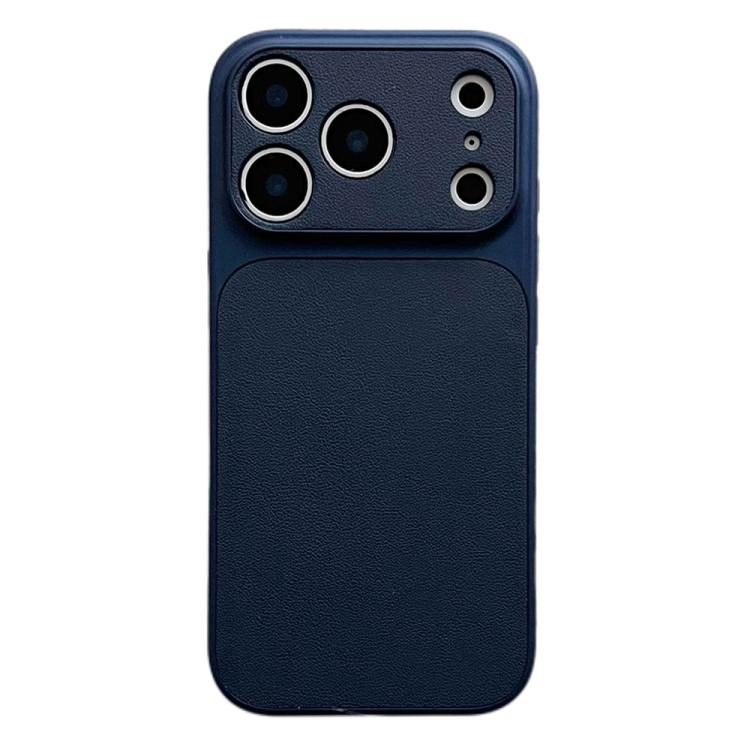 For iPhone 17 Pro Leather Textured Large Window Full Coverage Phone Case(Blue)