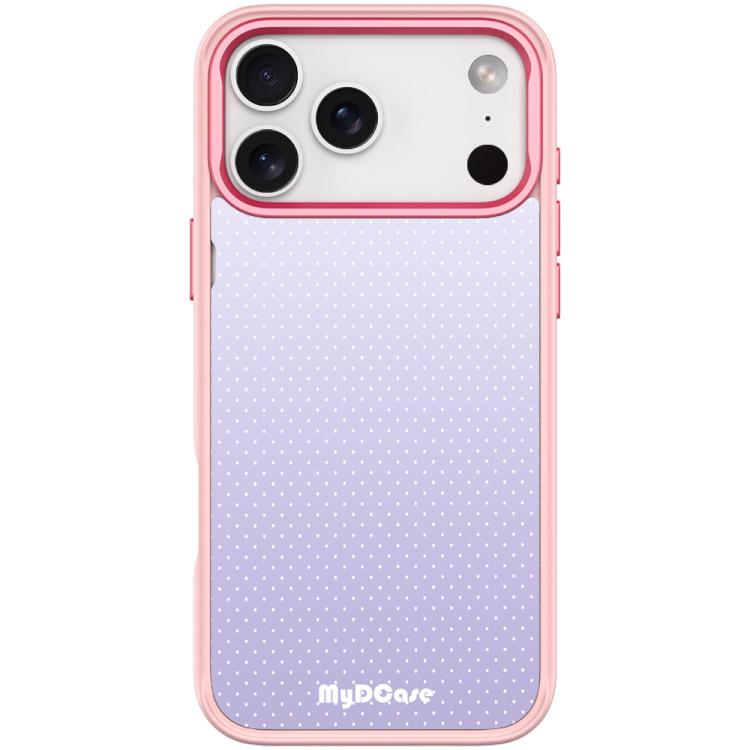 For iPhone 17 Pro Light Purple Dots Pattern Magnetic Phone Case(Pink)