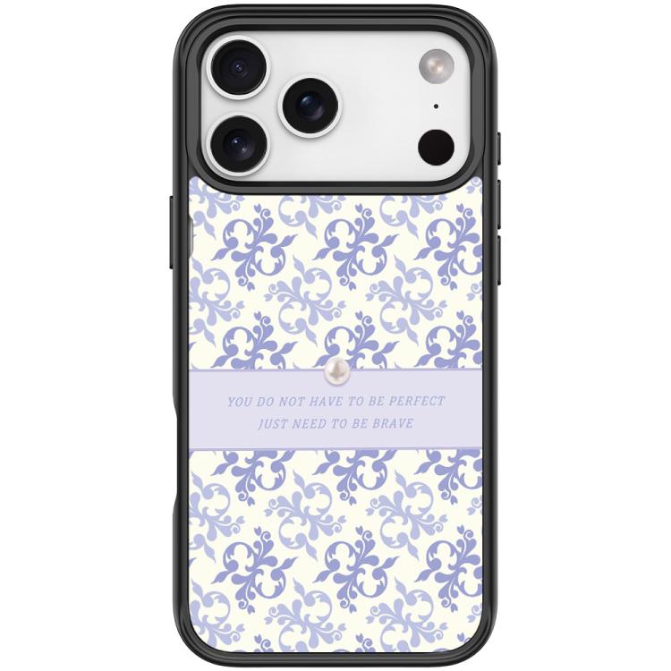 For iPhone 17 Pro Light Purple Flower Pattern Magnetic Phone Case(Black)
