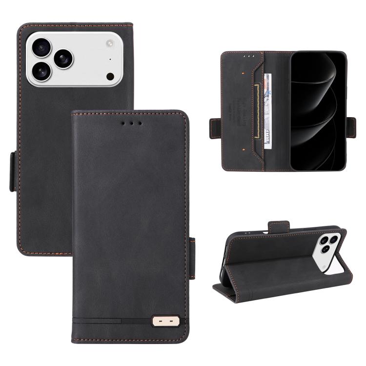 For iPhone 17 Pro Magnetic Clasp Leather Phone Case(Black)