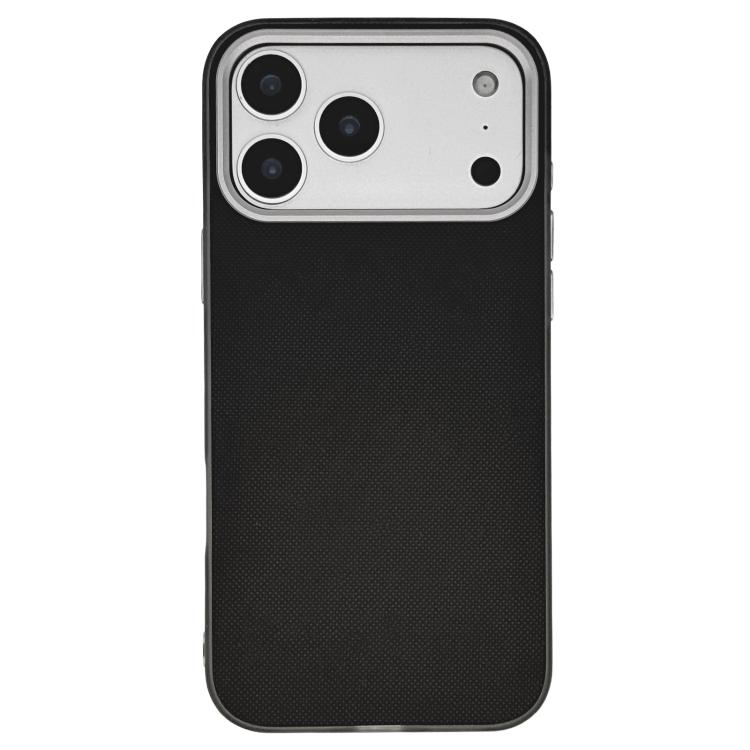 For iPhone 17 Pro Matte Grid Texture Vegan Leather Phone Case(Black)