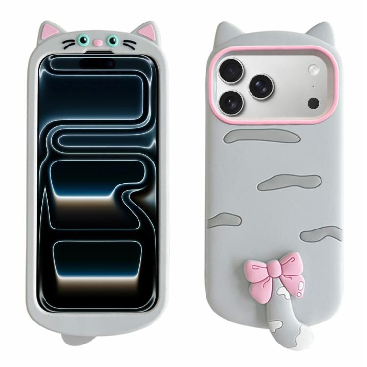 For iPhone 17 Pro Max Cute 3D Cat Design Silicone Soft Phone Case
