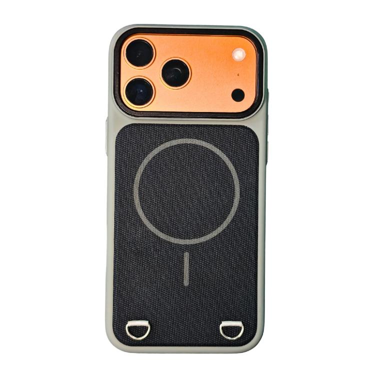 For iPhone 17 Pro Max Skin Feel PC + Technology Cloth Magnetic Phone Case(Gray Black)