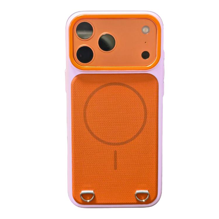 For iPhone 17 Pro Max Skin Feel PC + Technology Cloth Magnetic Phone Case(Orange Pink)