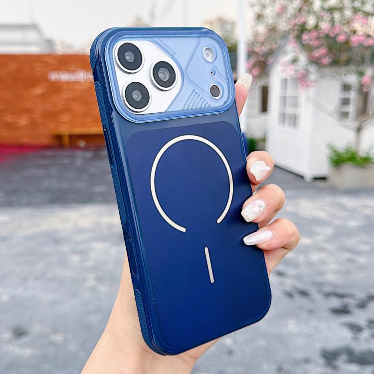 For iPhone 17 Pro Mecha Style Change to 17 Magnetic Phone Case(Blue)
