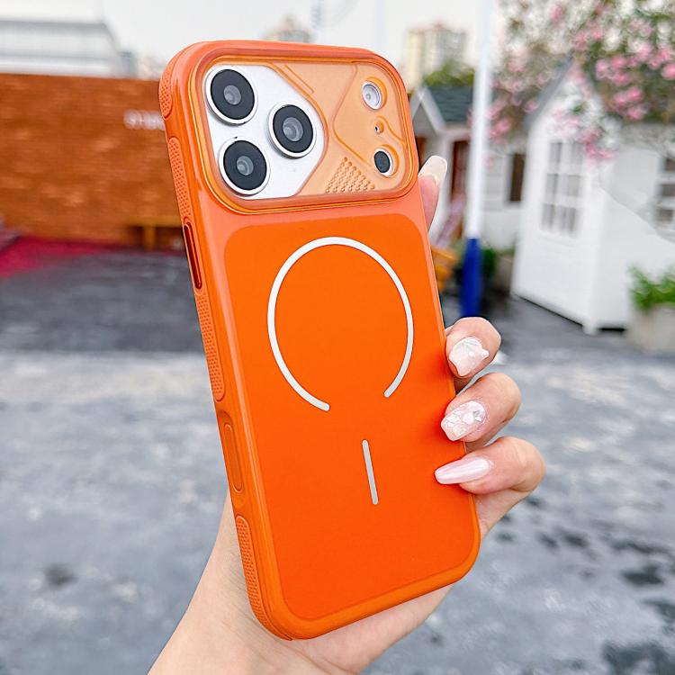 For iPhone 17 Pro Mecha Style Change to 17 Magnetic Phone Case(Orange)