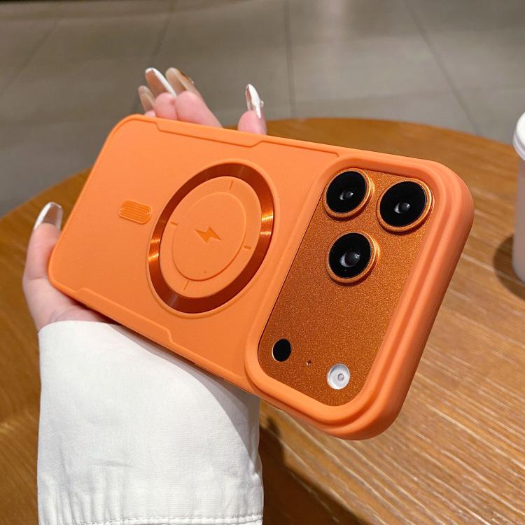 For iPhone 17 Pro Metal Magnetic Ring TPU Shockproof Phone Case(Orange)