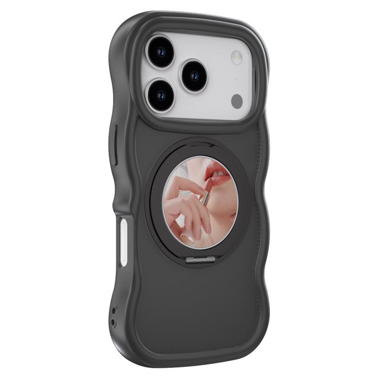 For iPhone 17 Pro Mirror Holder MagSafe Phone Case(Black)