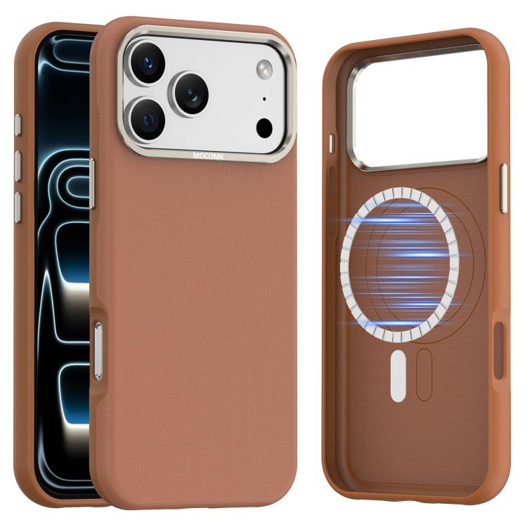 For iPhone 17 Pro Mocome Plain Magnetic Shockproof Phone Case(Brown)