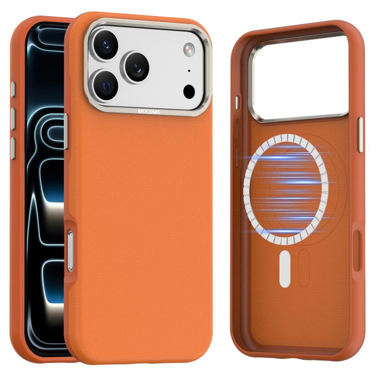 For iPhone 17 Pro Mocome Plain Magnetic Shockproof Phone Case(Orange)