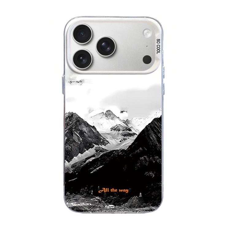 For iPhone 17 Pro Mountain Pattern Color Silver PC Hybrid TPU Phone Case(Snow Mountain)