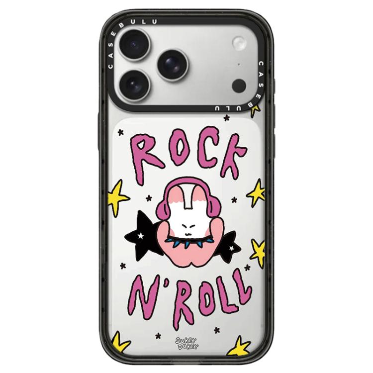 For iPhone 17 Pro Mouse Series Camera Control Button Transparent Acrylic Phone Case(Headset Bunny)