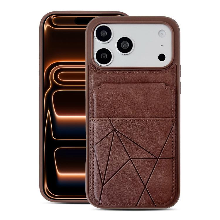 For iPhone 17 Pro Multifunctional Vertical Flip Card Wallet Holder Vegan Leather Back Phone Case(Coffee)