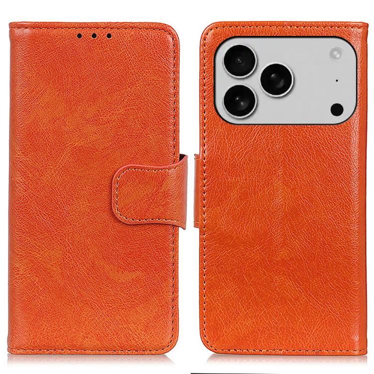For iPhone 17 Pro Nappa Texture Leather Case(Orange)