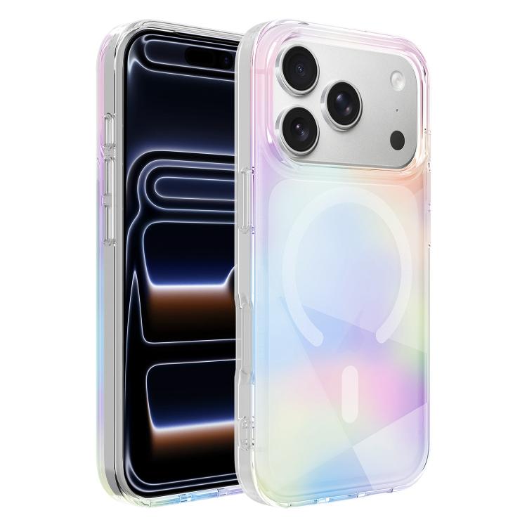 For iPhone 17 Pro Neon Gradient Series Magnetic Phone Case(Purple Blue)