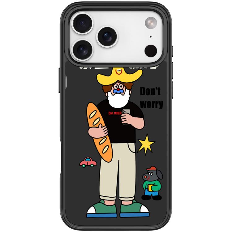 For iPhone 17 Pro Not Anxiety Pattern Magnetic Phone Case(Black)
