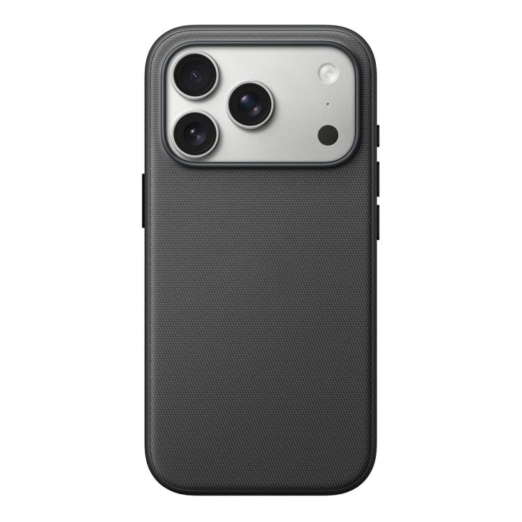 For iPhone 17 Pro Official Tech Fabric Texture Side-Stick TPU Magnetic Phone Case, No AI Camera Button(Black)