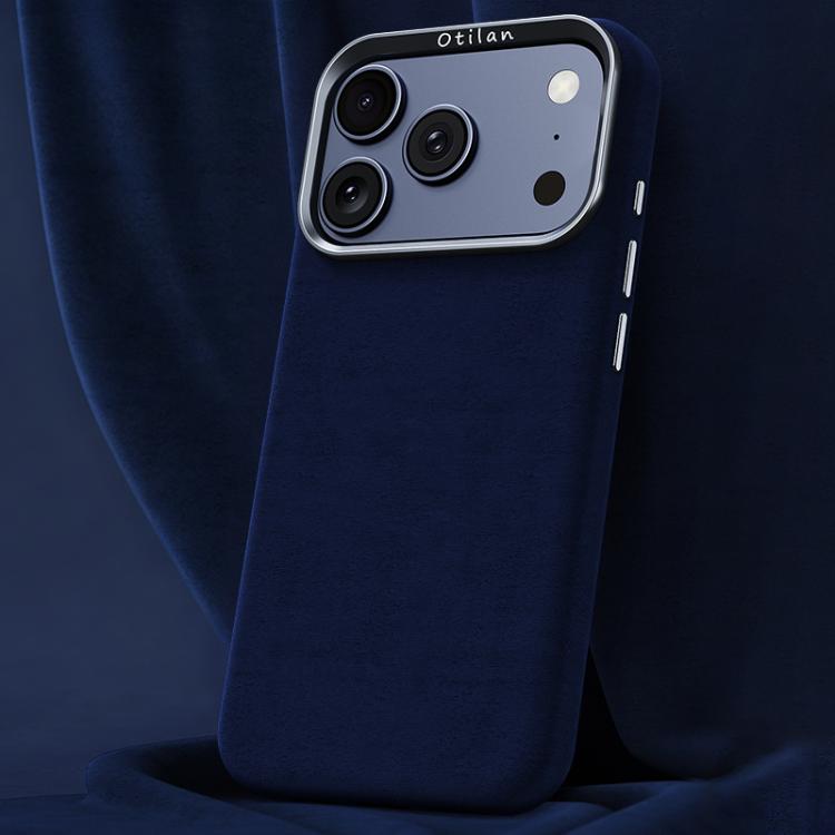 For iPhone 17 Pro Ottilan Series Full Coverage Magnetic Microfiber Leather PC Phone Case(Navy Blue)