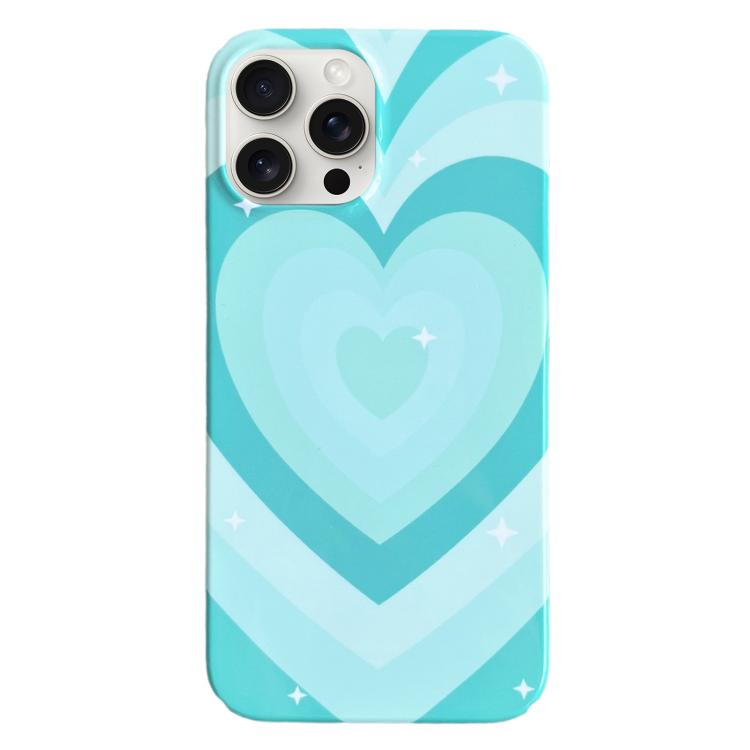 For iPhone 17 Pro Painted Pattern PC Phone Case(Green Love)