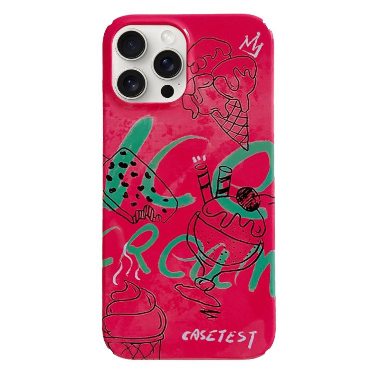 For iPhone 17 Pro Painted Pattern PC Phone Case(Ice Cream Cone)