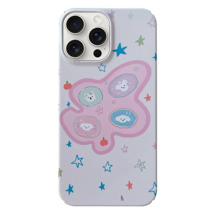 For iPhone 17 Pro Painted Pattern PC Phone Case(Starry Dogs)