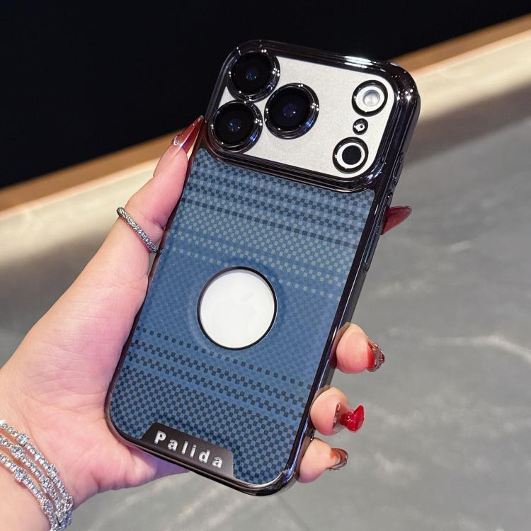 For iPhone 17 Pro Palida Electroplated Kevlar Texture Shockproof Phone Case(Deep Blue)