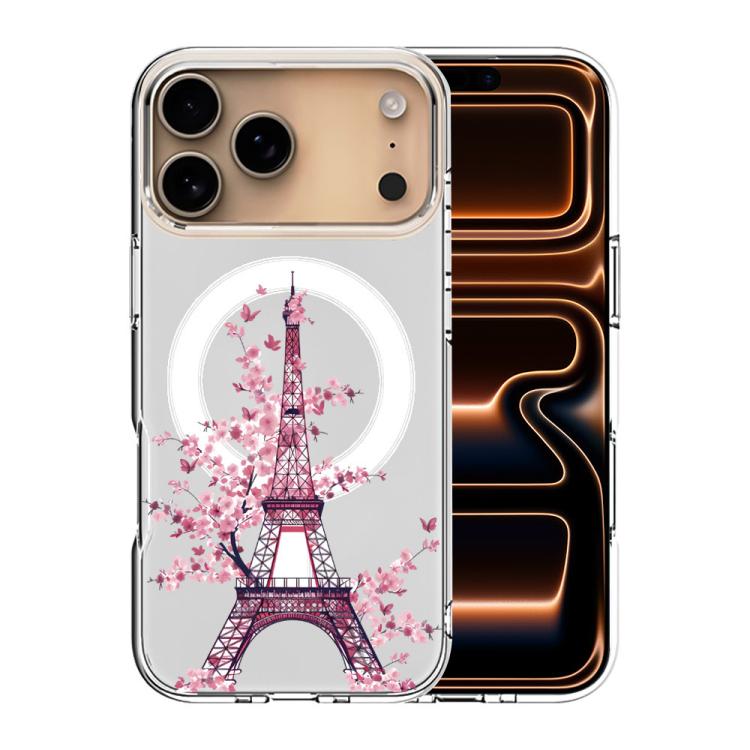 For iPhone 17 Pro Pattern Printing TPU + PC Magnetic Shockproof Phone Case(Iron Tower 011)