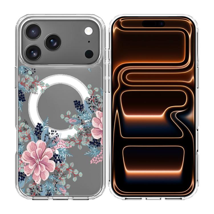 For iPhone 17 Pro Pattern Printing TPU + PC Magnetic Shockproof Phone Case(Purple 016)