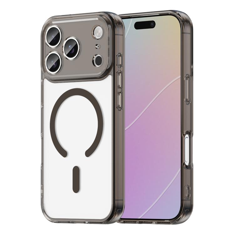 For iPhone 17 Pro PC Hybrid TPU Airbag Shockproof MagSafe Phone Case(Transparent Black)