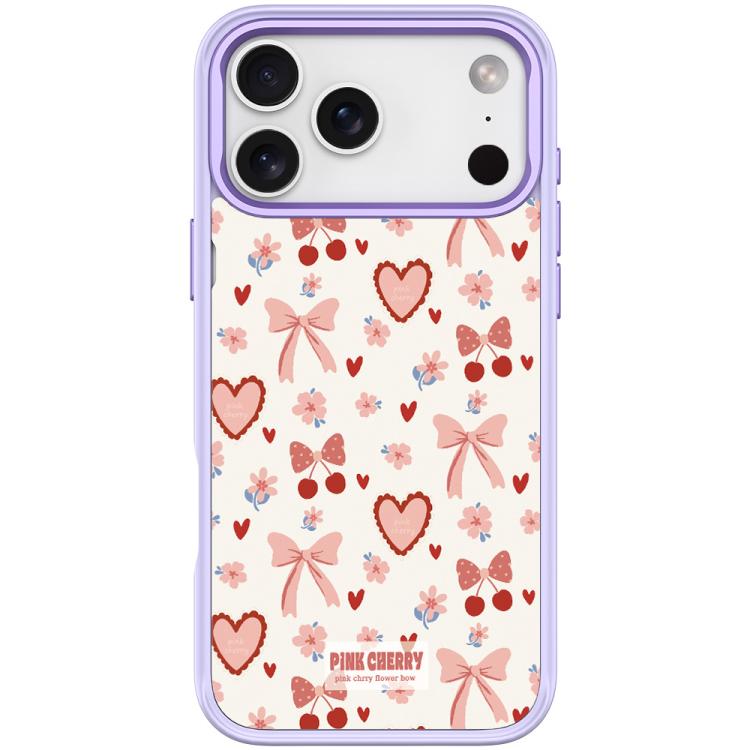 For iPhone 17 Pro Pink Lover Pattern Magnetic Phone Case(Light Purple)