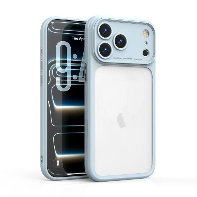 For iPhone 17 Pro Precision Hole PC Transparent Shockproof Phone Case(Silver Gray)