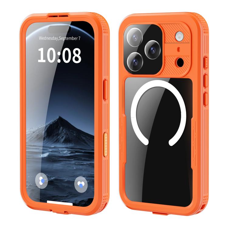 For iPhone 17 Pro RedPepper IP68 Waterproof Triple-proof MagSafe Phone Case(Orange)