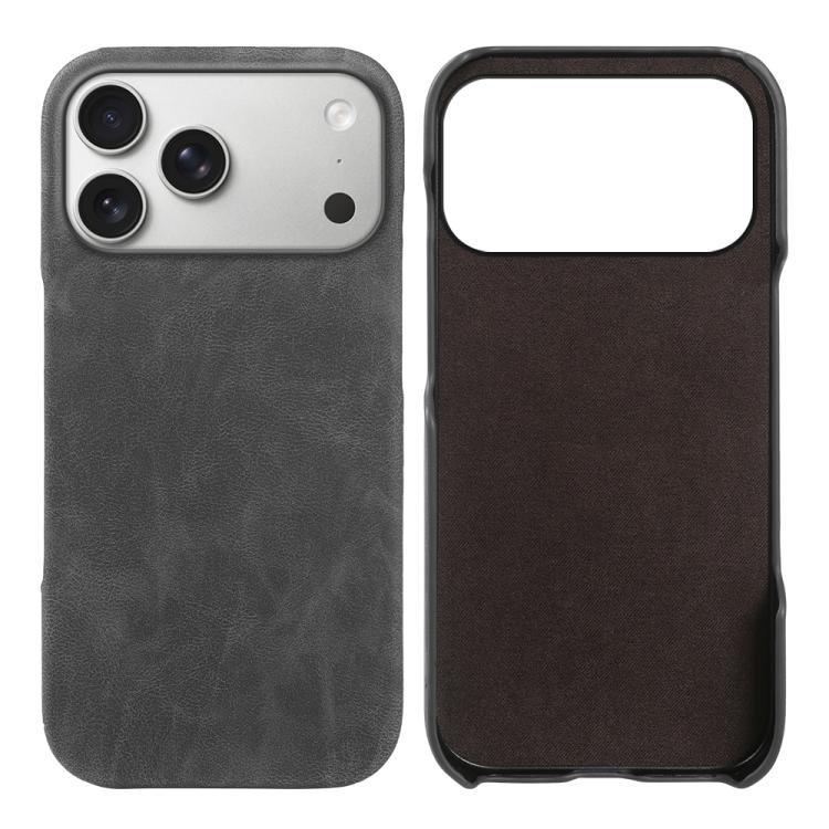 For iPhone 17 Pro Retro-skin Magnetic Vegan Leather Back Phone Case(Grey)