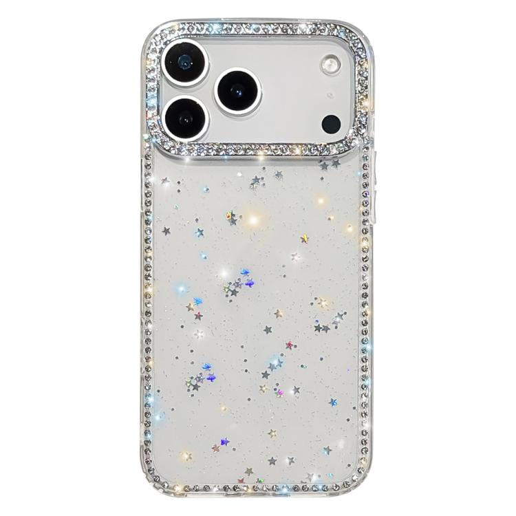 For iPhone 17 Pro Rhinestone Dual-side IMD PC Hybrid TPU Phone Case(Glitter Stars)