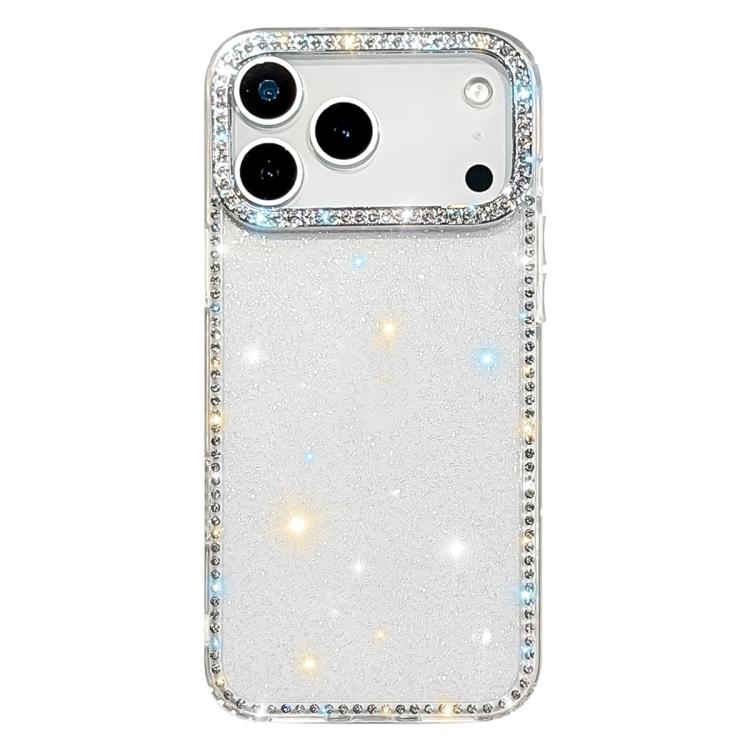 For iPhone 17 Pro Rhinestone Dual-side IMD PC Hybrid TPU Phone Case(Glitter Transparent)