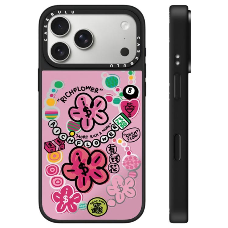 For iPhone 17 Pro Rich Flower Series Pattern Camera Control Button Mirror Phone Case(Ball No.8)