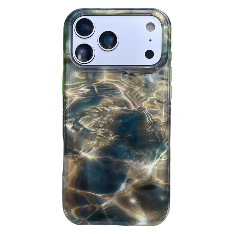 For iPhone 17 Pro Rounded Edge IMD Pattern TPU Phone Case(Grey Water Ripple Texture)