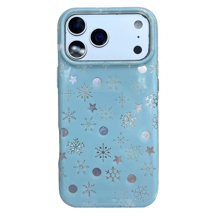 For iPhone 17 Pro Rounded Edge IMD Pattern TPU Phone Case(Snowflake)